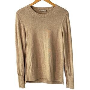 Everlane Classic Cotton Lightweight Cozy Crewneck Tan Sweater Womens size Large